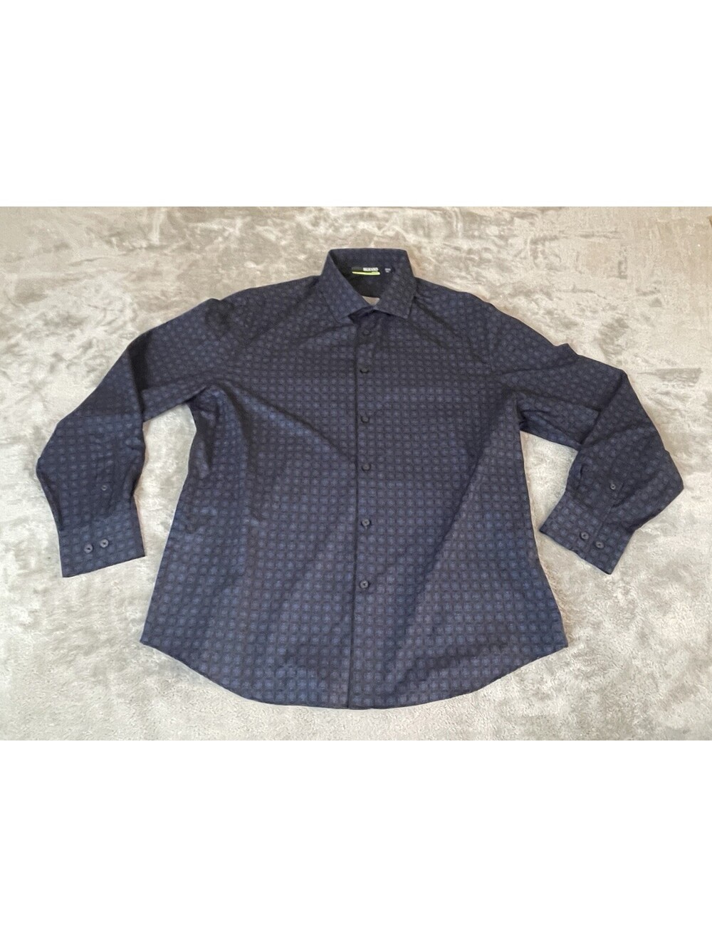 Murano Performance Men's Slim Fit Geometric Long Sleeve Button-Up Shirt XL